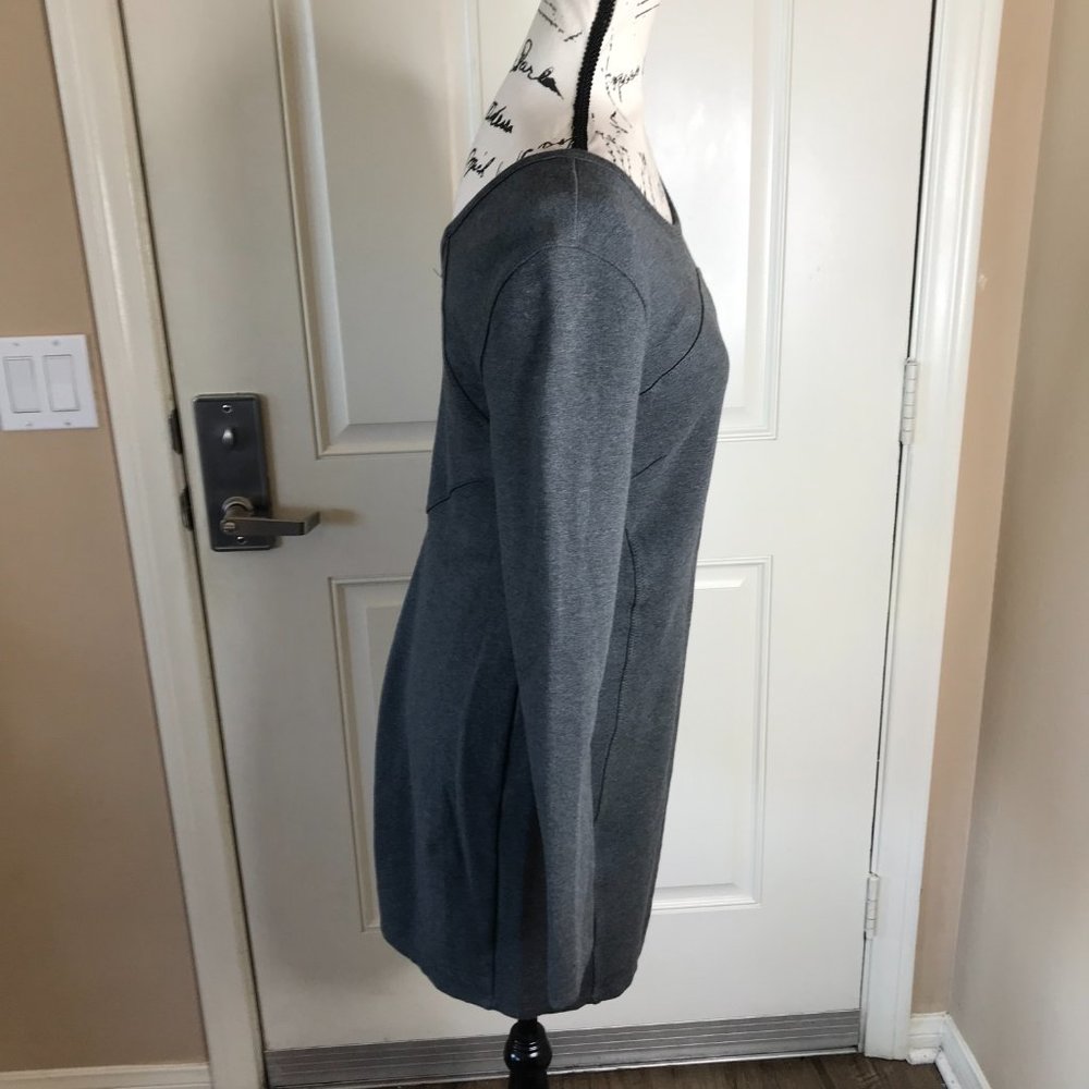 Athleta Illusion Long Sleeve Bodycon Dress Charcoal Grey - Picture 3 of 6